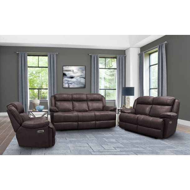 Wade Logan® Arashel 3 Piece Leather Reclining Living Room Set Wayfair